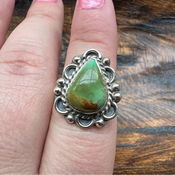 Sterling Silver Kingman Turquoise Ring Size 7 Southwestern - Picture 2 of 13